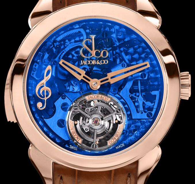 Jacob & Co PALATIAL FLYING TOURBILLON MINUTE REPEATER ROSE GOLD BLUE PT500.40.NS.OB.A Replica watch